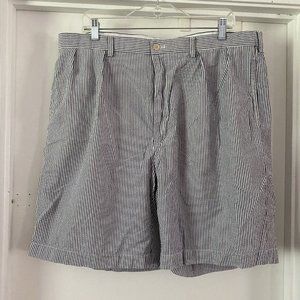 Ralph Lauren Polo Golf Blue Stripe Seersucker Pleated Fairway Short Mens Size 38